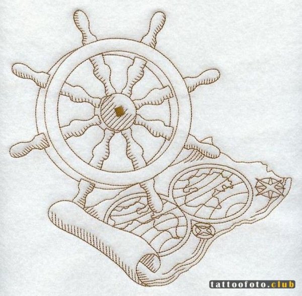Штурвал корабля эскиз