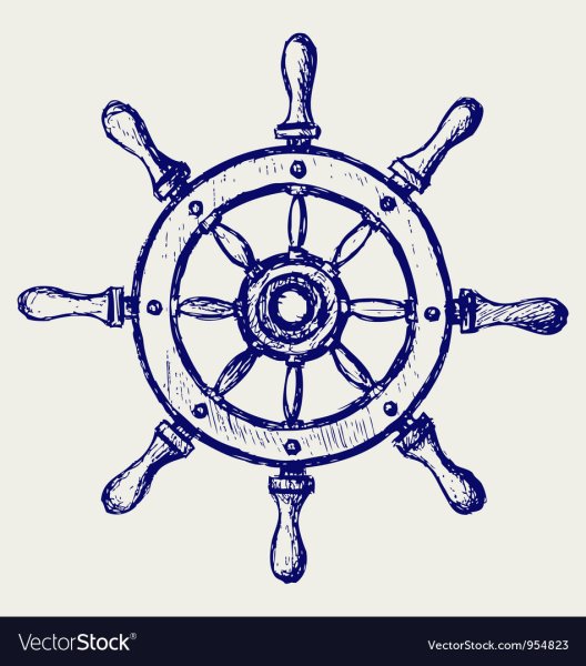 Штурвал корабля тату