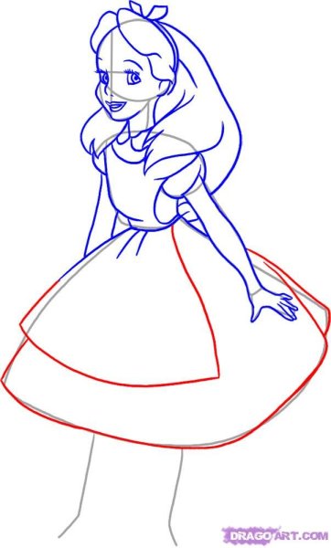 Как рисовать Алису в стране чудес