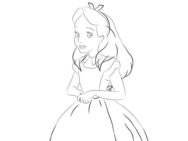 Алиса в стране чудес рисовать