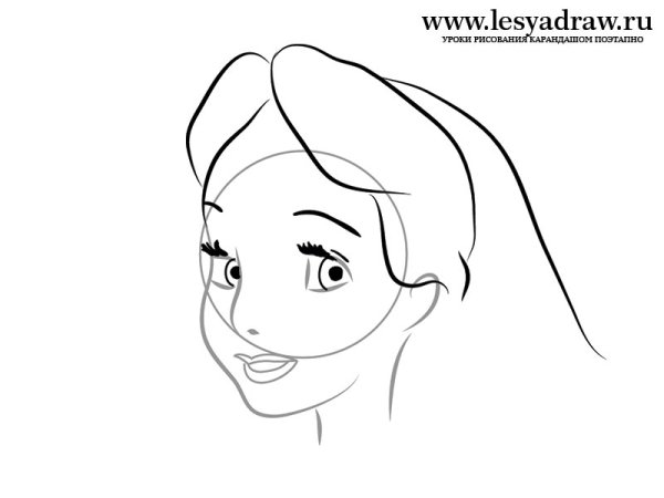 Алиса поэтапно рисунок
