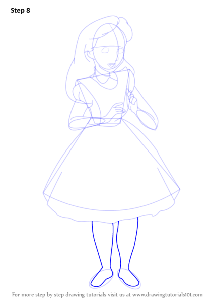 Алиса поэтапно рисунок