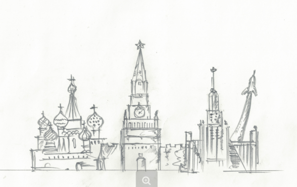 Памятники архитектуры Москва зарисовки