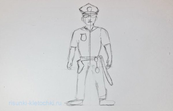 Поэтапное рисование полицейского