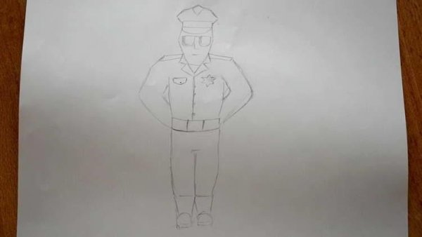 Легкий рисунок полицейского