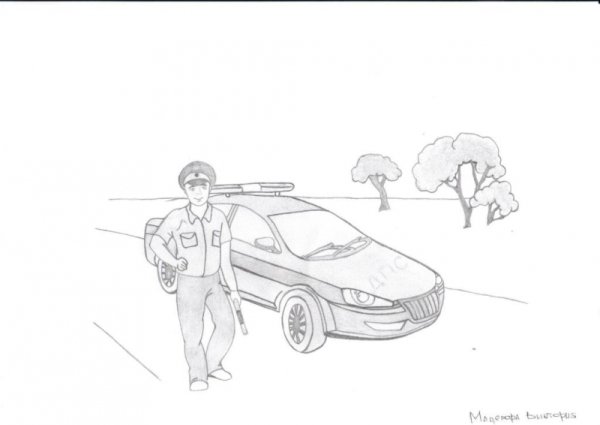 Поэтапное рисование полицейского