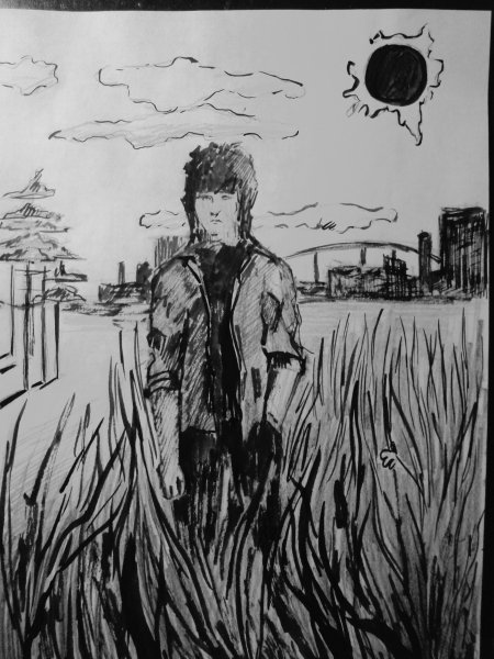 Виктор Цой портрет карандашом