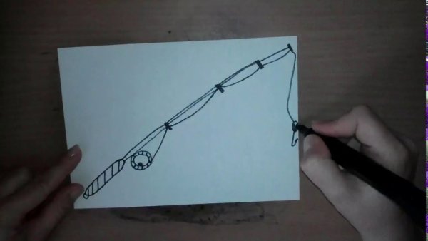 Удочка для рыбалки иллюстрация