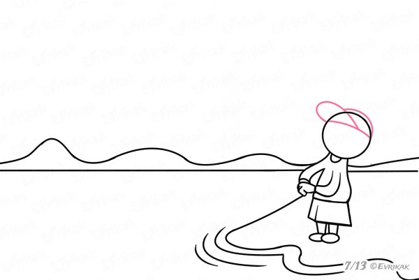 Гнущаяся удочка Рыбак спереди