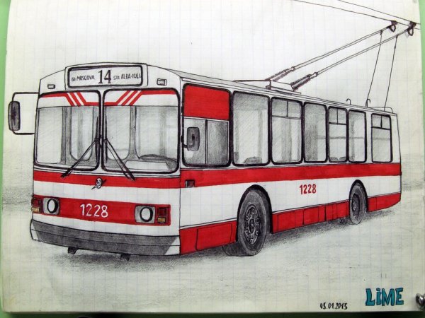 Троллейбус рисунок