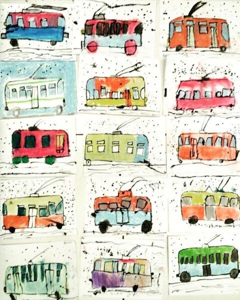 Автобус для рисования для детей