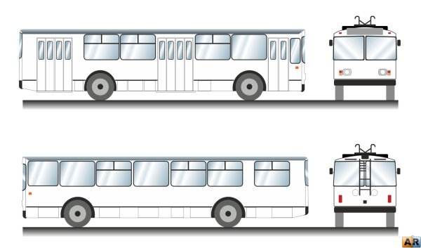 Троллейбус вектор сбоку