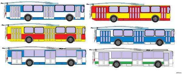 Троллейбус с гармошкой раскраска
