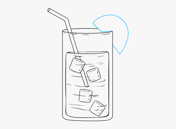 Карандашом лимонад со льдом