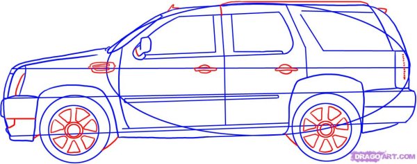 Как рисовать Кадиллак Эскалейд