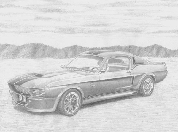 Мустанг 1967 risunki