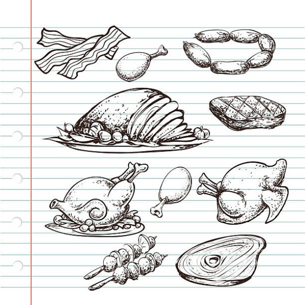 Рисунки блюд мяса и птицы