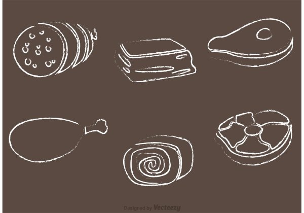 Мясо мелом на доске