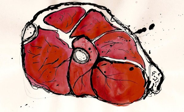 Нарисованный кусок мяса