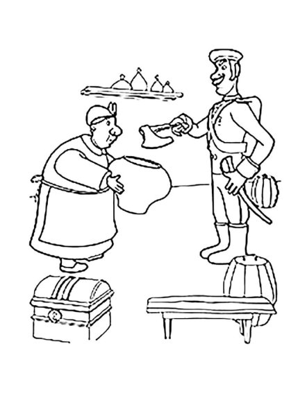 Раскраска по сказке каша из топора