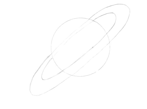 Сатурн рисунок карандашом