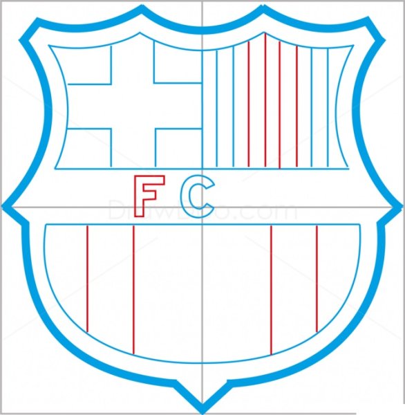 Как нарисовать футбольный клуб Барселона