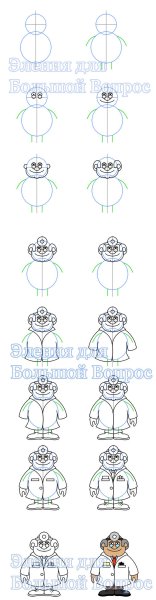 Айболит рисунок пошагово