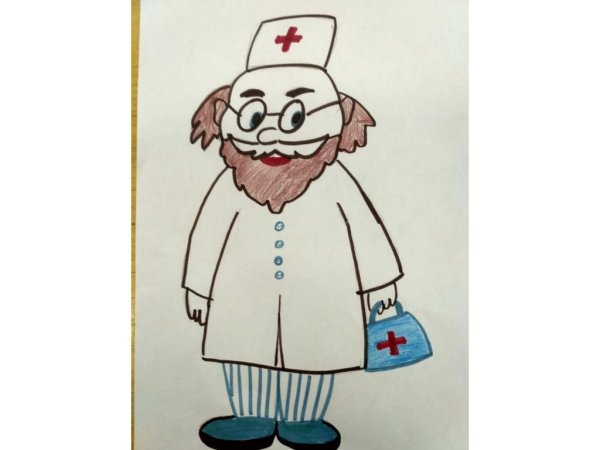 Рисование доктор Айболит старшая группа