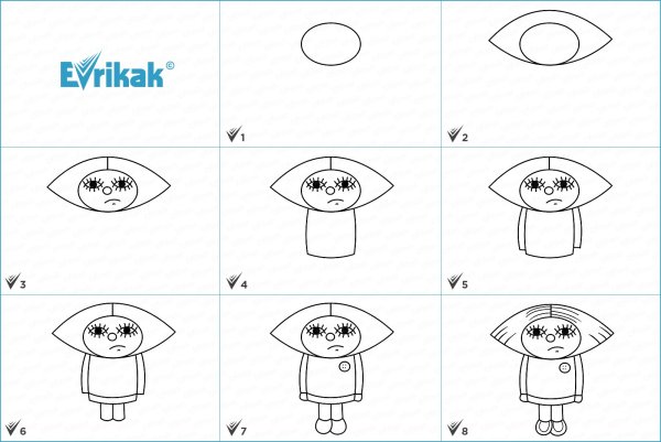 Домовёнок Кузя рисунок поэтапно