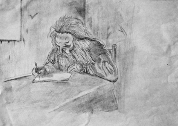 Домовой рисунок карандашом