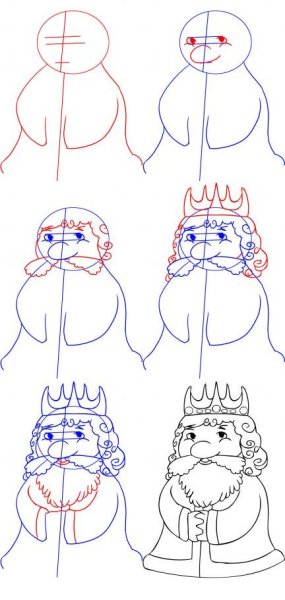 Поэтапное рисование короля