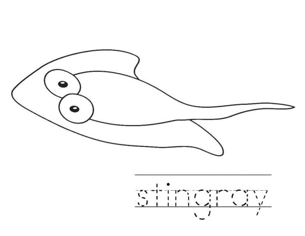 Скат раскраска для малышей