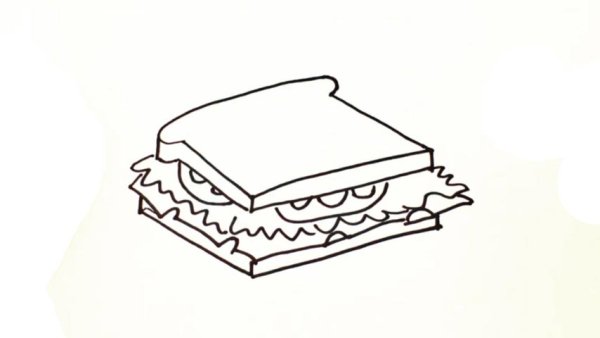 Сэндвич раскраска
