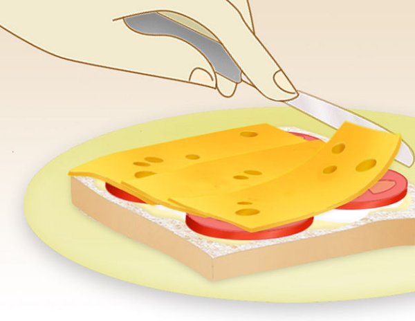 Нарисовать бутерброд с сыром