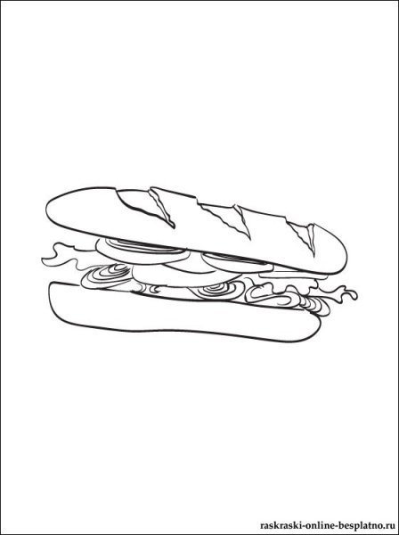 Сэндвич раскраска
