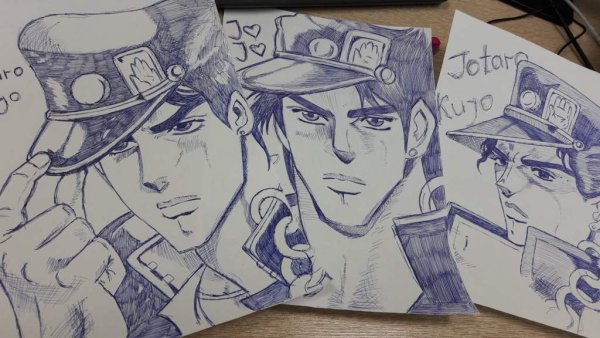 Джотаро Куджо черно белый