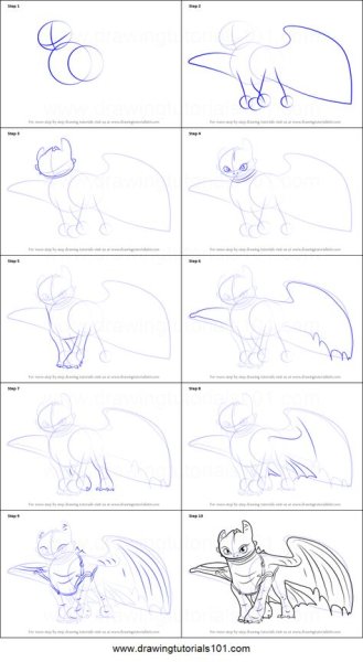 Поэтапный рисунок дракона