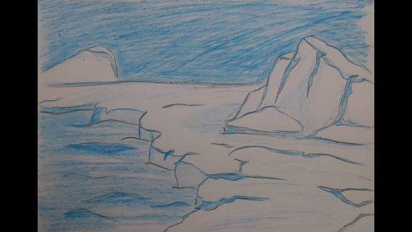 Лед цветными карандашами