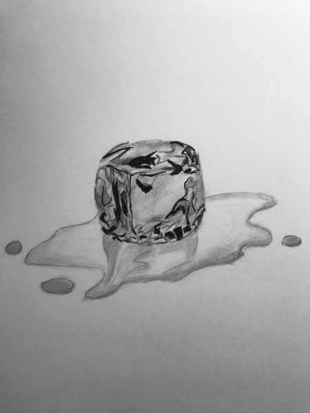 Нарисованный кубик льда