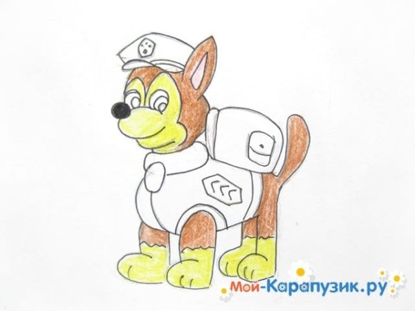 Гонщик Щенячий патруль карандашом