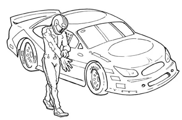 Поэтапное рисование гонщика