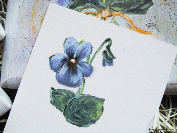 Фиалки акрилом