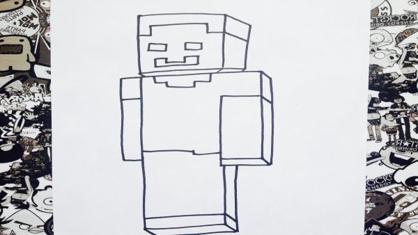 Рисунок ХЕРОБРИНА из МАЙНКРАФТА