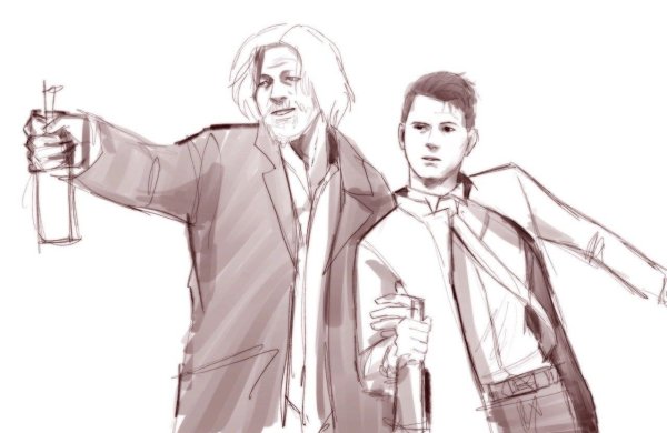 Хэнк и Коннор рисунок