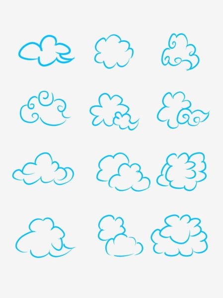 Поэтапное рисование облаков