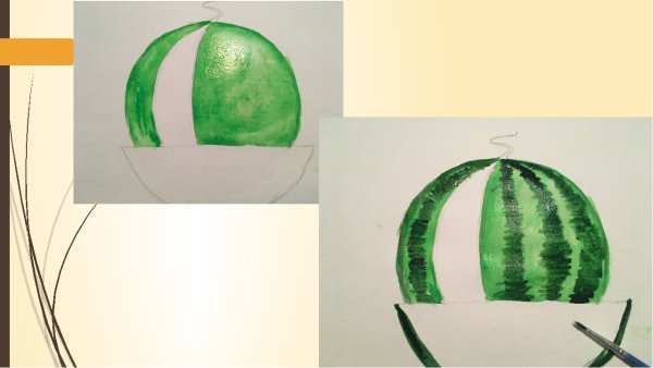 Рисование Арбуз старшая группа