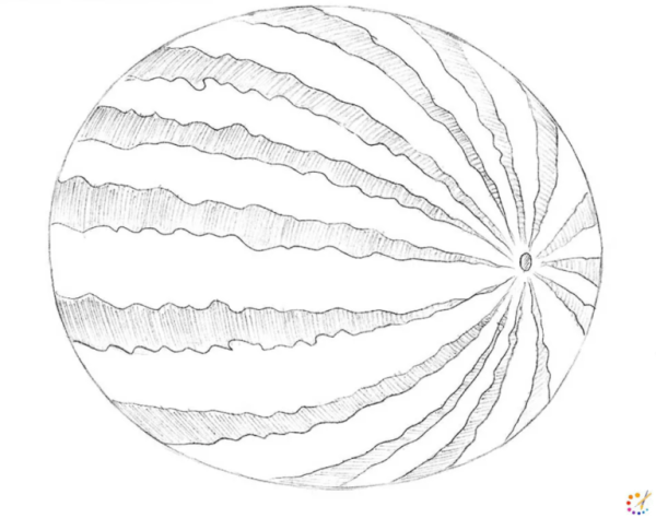 Нарисовать Арбуз в штриховке