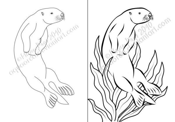 Схемы рисования выдра