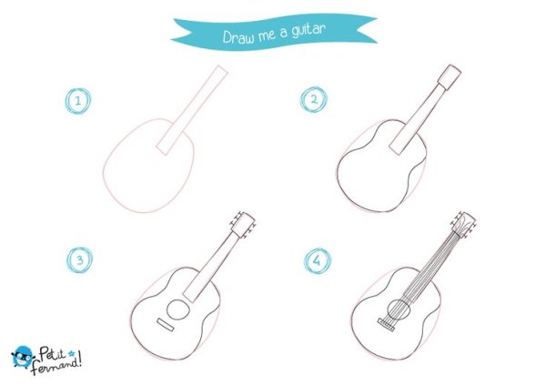 Рисование музыкальных инструментов поэтапно