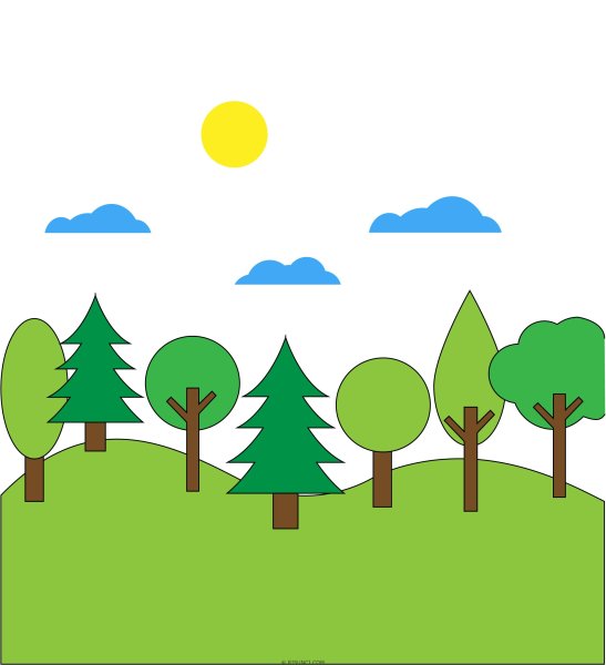 Лес рисунок для детей
